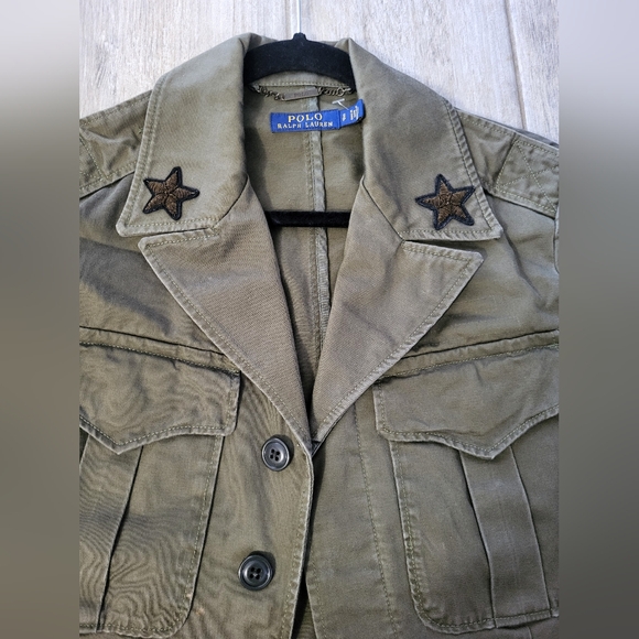 Ralph Lauren Polo Blue Label Military Style Twill Moto Jacket Womens Size Small - Picture 10 of 11